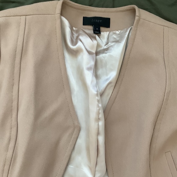 🆕 new J Crew camel tan blazer jacket cropped women’s size 6 slight defect - Picture 2 of 6